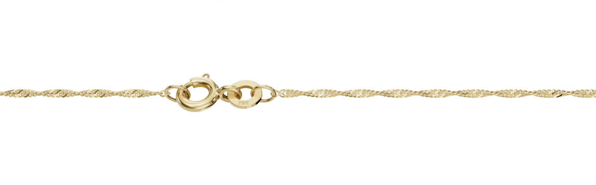 Kultainen singaporeketju 1,0 mm 9K keltakulta HM Koru