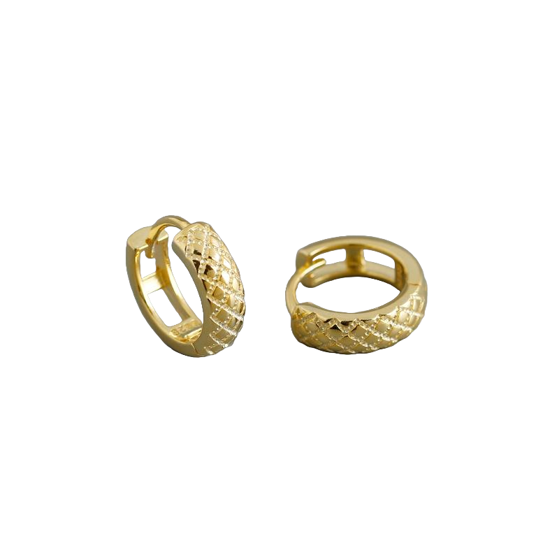 Kullatut korvarenkaat salmiakkikuviolla 12 mm HM Koru