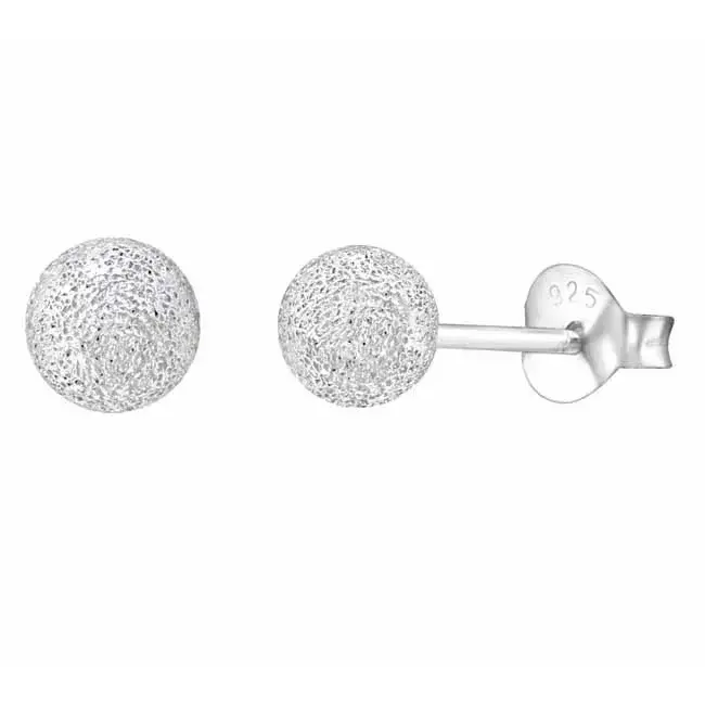 Hopeakorvakorut säihkyvät pallot 5 mm - hopeakorvakorut