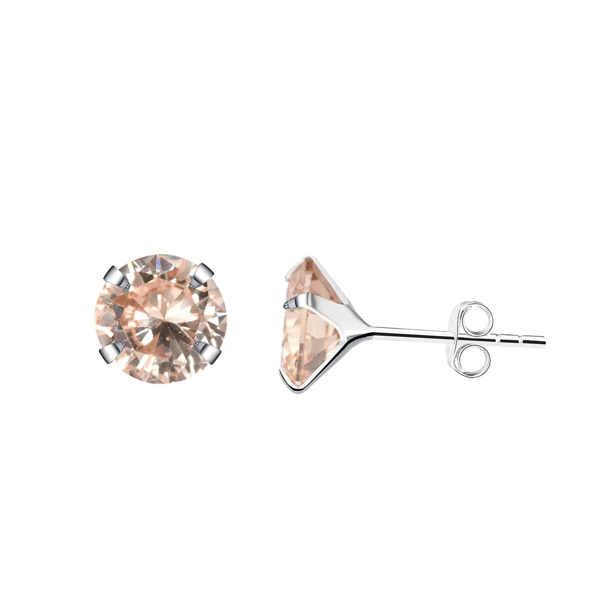 Hopeiset zirkoniakorvakorut, shampanja, 3 - 8 mm HM Koru