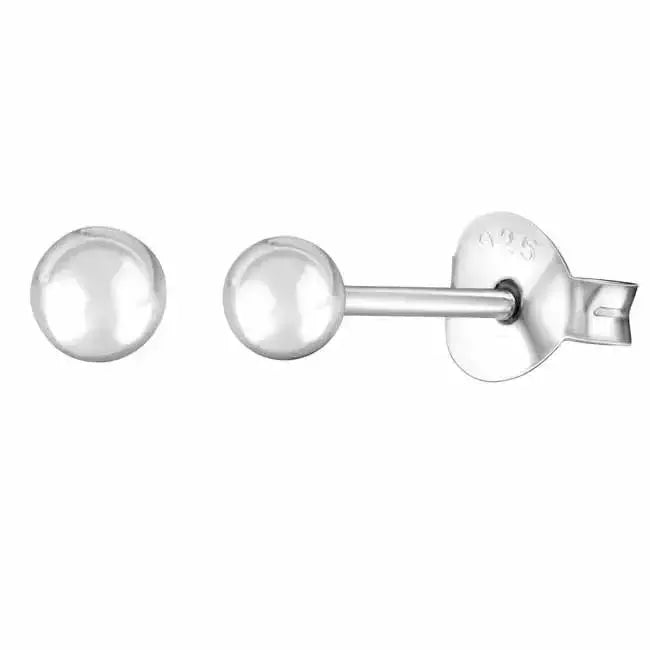 Hopeiset pallokorvakorut 3 mm - hopeakorvakorut