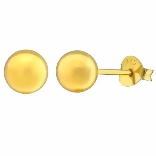 Hopeiset pallokorvakorut 6 mm kultadublee - hopeakorvakorut