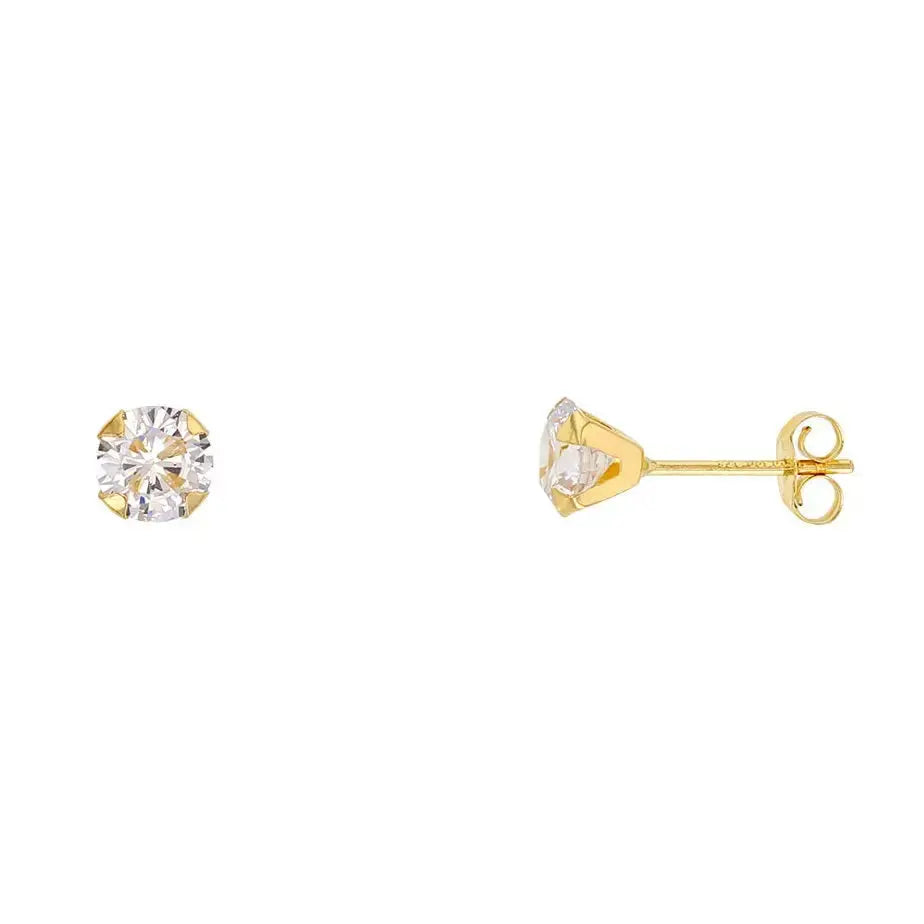 Kultaiset korvakorut kirkas zirkonia 5 mm - kultakorvakorut