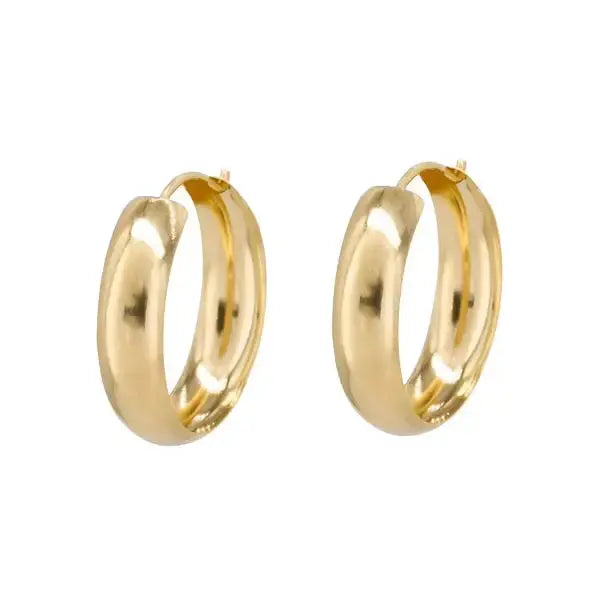 Kultaiset korvarenkaat 4 x 15 mm - kultakorvakorut