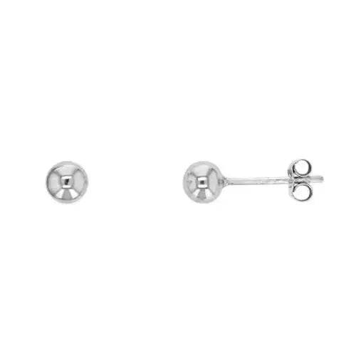 Valkokultaiset pallokorvakorut 4 mm