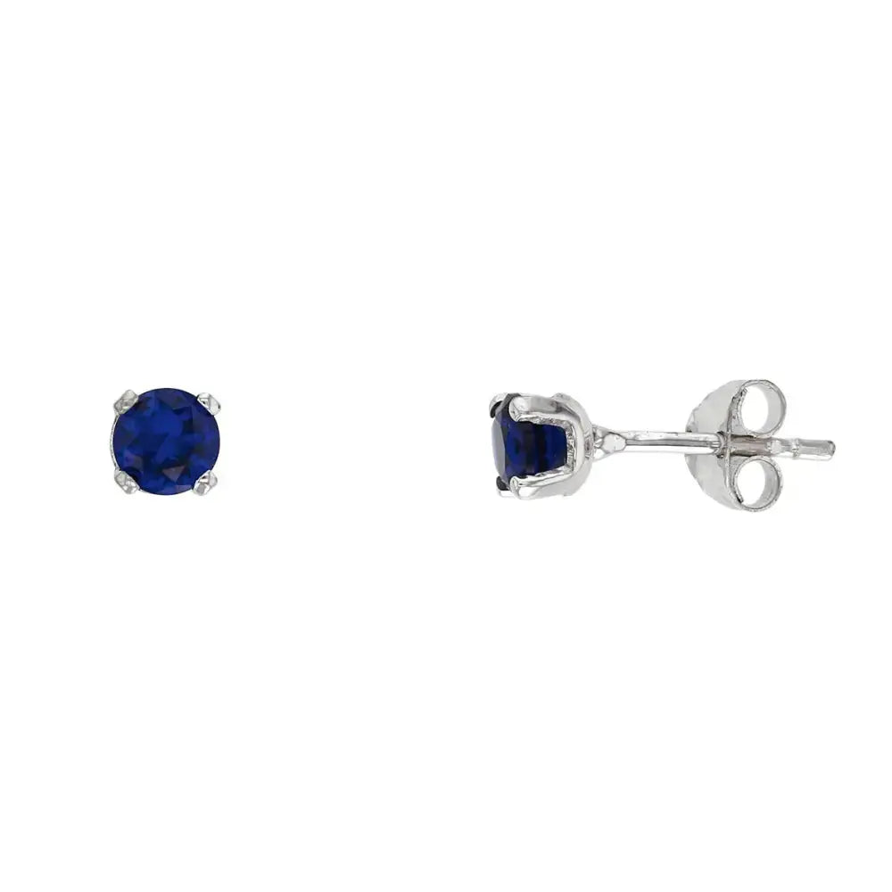 Valkokultakorvakorut safiirinsininen zirkonia 4 mm - kultakorvakorut