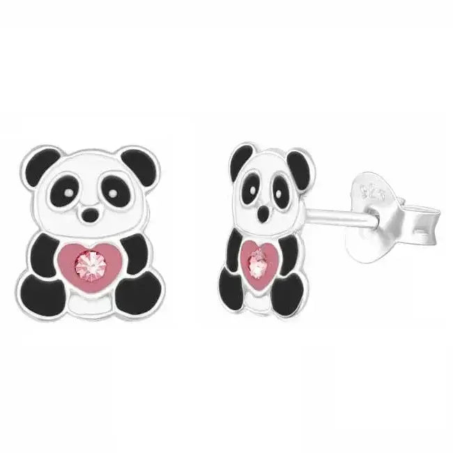 Hopeakorvakorut panda ja sydän HM Koru