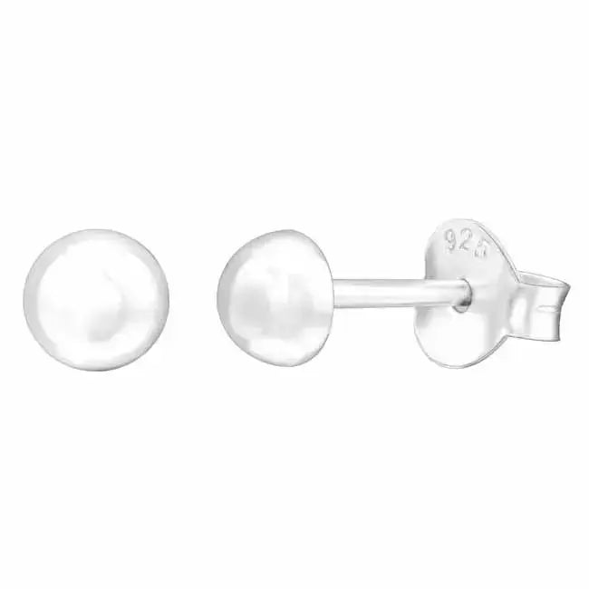 Hopeakorvakorut puolipallo 4 mm - hopeakorvakorut