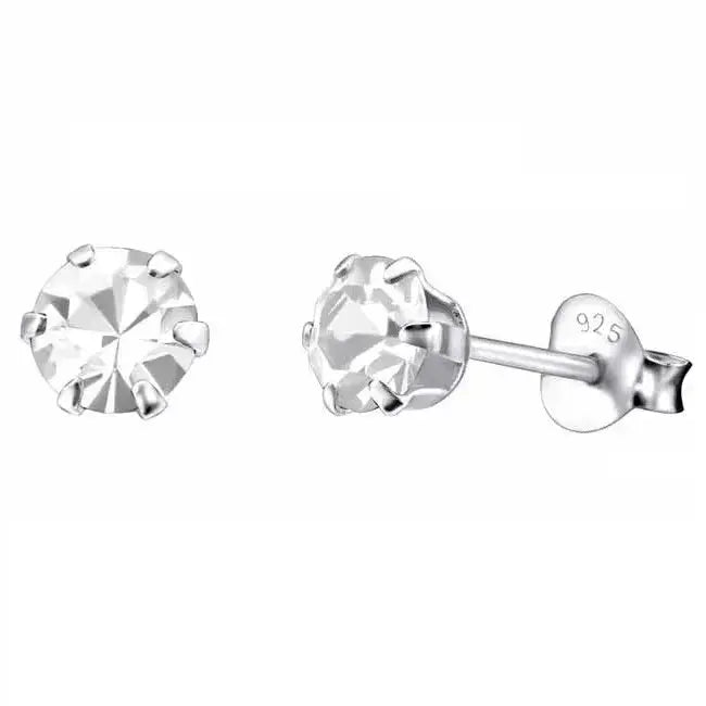 Hopeakorvakorut pyöreä zirkonia 5 mm - hopeakorvakorut
