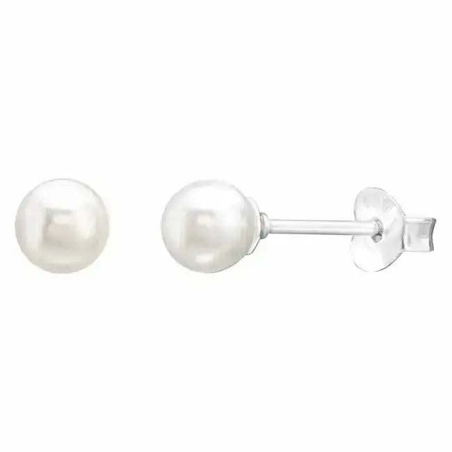 Hopeiset helmikorvakorut 5 mm - hopeakorvakorut