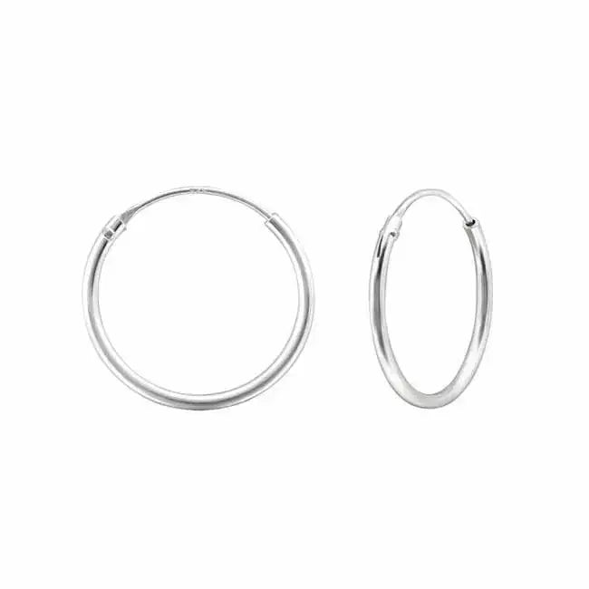 Hopeiset korvarenkaat 1,2 x 16 mm - hopeakorvakorut