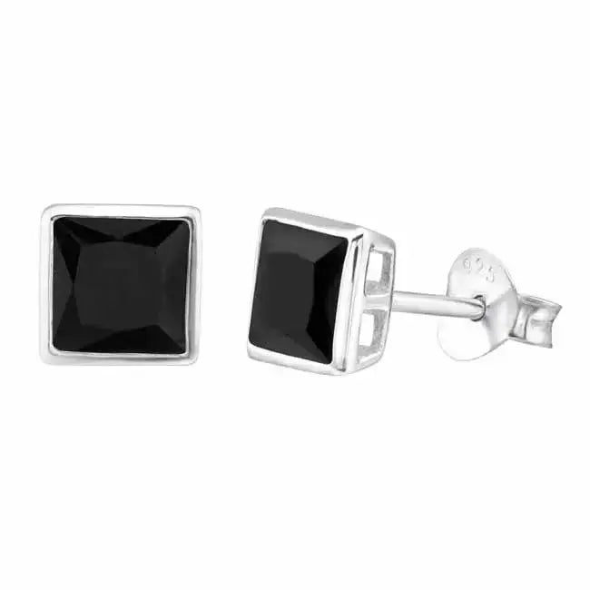 Hopeiset neliö zirkonia korvakorut 5 mm - hopeakorvakorut