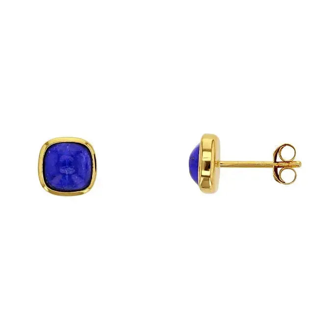 Kultaiset korvakorut lapis lazuli 5 mm - kultakorvakorut
