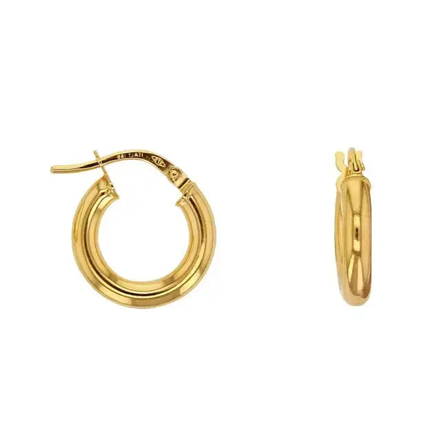 Kultaiset korvarenkaat 3 x 15 mm - kultakorvakorut