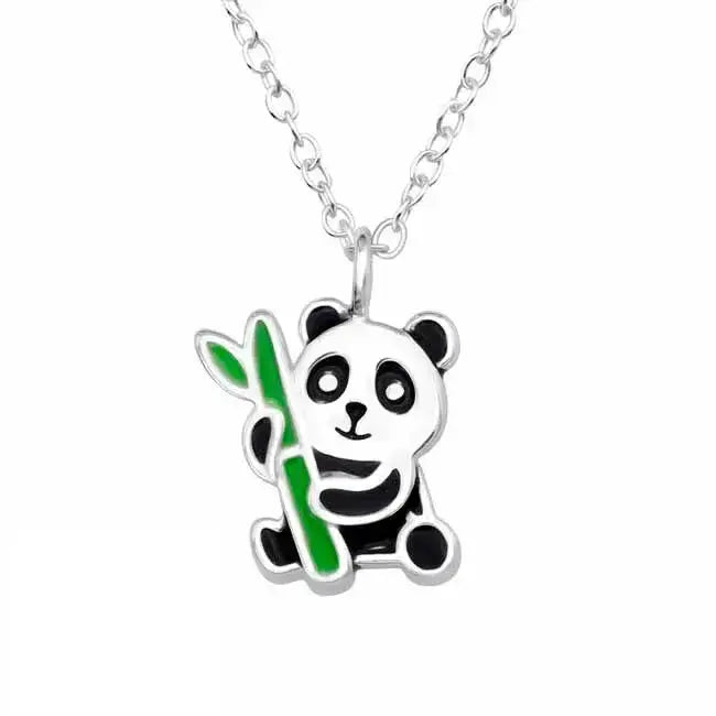 Lasten hopeinen kaulakoru panda - hopeakaulakoru