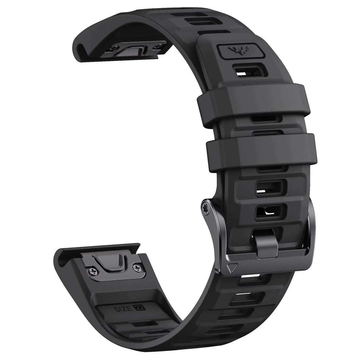 Sisu Fortis Garmin Fenix silikoniranneke pikakiinnityksellä, musta, 22 mm HM Koru