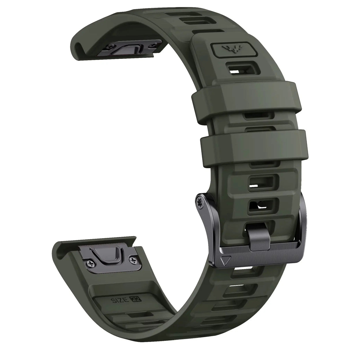 Sisu Fortis Garmin Fenix silikoniranneke pikakiinnityksellä, tummanvihreä, 26 mm HM Koru
