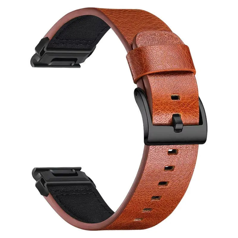 Sisu Hide XL Garmin Fenix nahkaranneke pikakiinnityksellä, konjakinruskea, 22 mm HM Koru