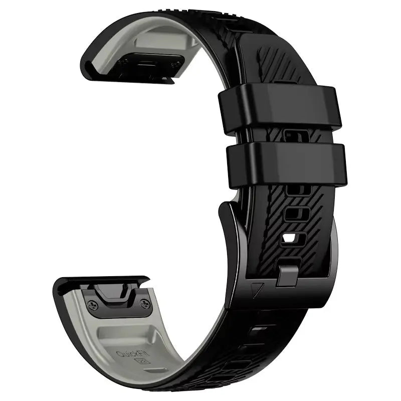Sisu Rift Garmin Fenix silikoniranneke pikakiinnityksellä, musta-harmaa, 26 mm HM Koru