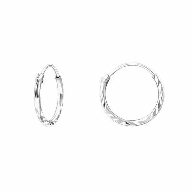 Timanttileikatut hopeakorvarenkaat 1 x 12 mm - hopeakorvakorut