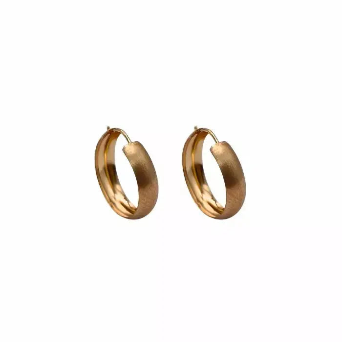 Kultaiset korvarenkaat matta 14K keltakulta 15 mm HM Koru
